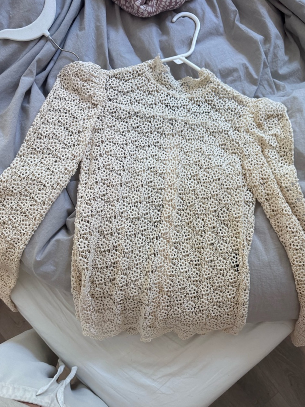 Isabel Marant Cream Crochet Openwork Top
